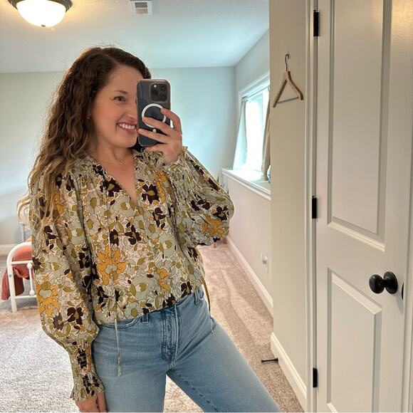 Rebecca Taylor Floral Blouse Long Sleeve Top Small - Picture 3 of 11